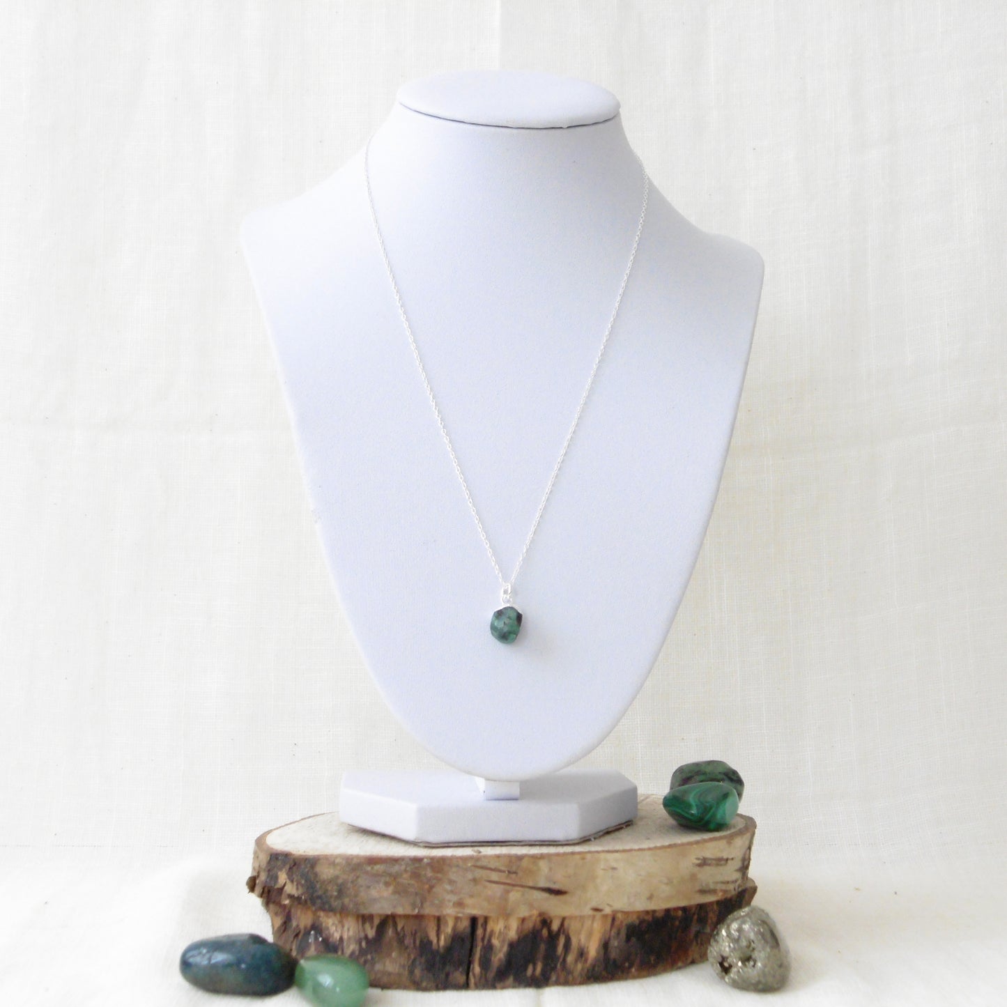 Emerald & Sterling Silver Necklace