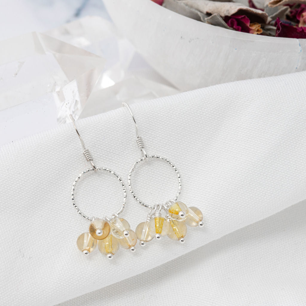 Citrine & Sterling Silver Orbit Earrings