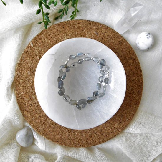 Labradorite & Sterling Silver nugget bracelet