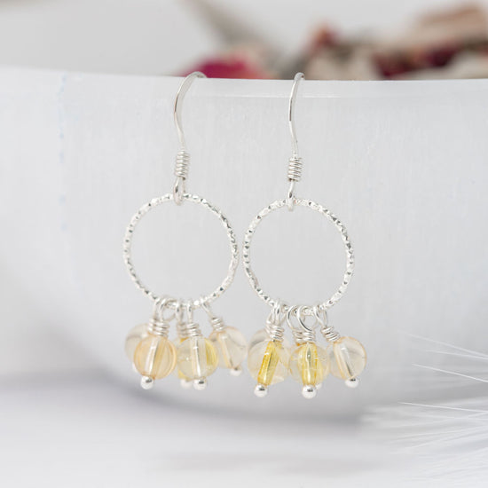 Citrine & Sterling Silver Orbit Earrings