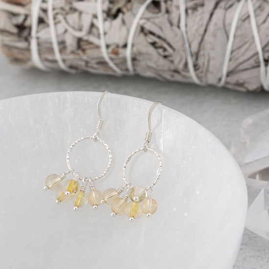 Citrine & Sterling Silver Orbit Earrings