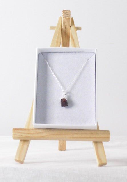 Garnet and Sterling Silver Necklace