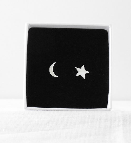 Moon & Star Sterling Silver studs